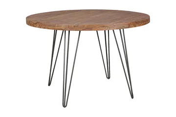 Langner Rundt Spisebord 120 cm i Tre med Metallben - Brun - Møbler - Bord - Spisebord & kjøkkenbord
