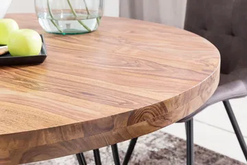 Langner Rundt Spisebord 120 cm i Tre med Metallben - Brun - Møbler - Bord - Spisebord & kjøkkenbord