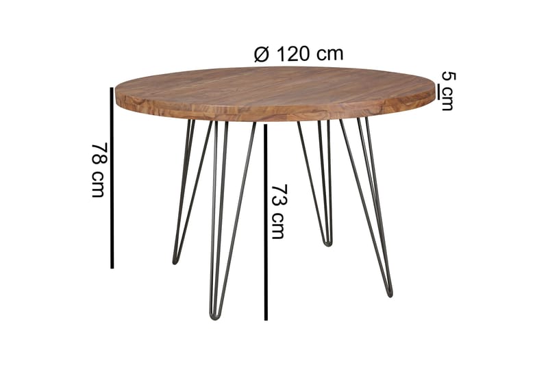 Langner Spisebord 120 cm - Brun - Møbler - Bord - Spisebord & kjøkkenbord