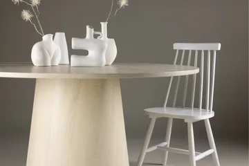 Lanzo Rundt Spisebord 120 cm - Hvitlasert / Lys Tre - Møbler - Bord - Spisebord & kjøkkenbord