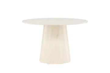 Lanzo Rundt Spisebord 120 cm - Hvitlasert / Lys Tre - Møbler - Bord - Spisebord & kjøkkenbord
