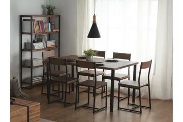 Laredo Rektangulært Spisebord 150 cm i Metall med Valnøttutseende - Mørkebrun - Møbler - Bord - Spisebord & kjøkkenbord