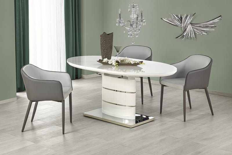 Lauber Forlengningsbart Spisebord 140 cm - Hvit - Spisebord & kjøkkenbord