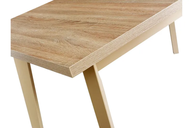 Lavona Uttrekkbart Rektangulært Spisebord 140 cm i Tre med Eketrelook - Beige - Møbler - Bord - Spisebord & kjøkkenbord