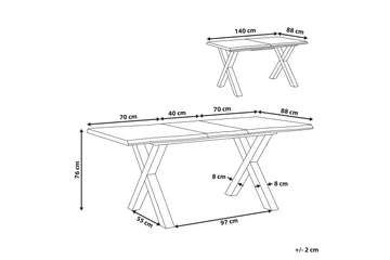 Lawtey Spisebord 180 cm Sammenleggbart - Lyst Tre/Svart - Møbler - Bord - Spisebord & kjøkkenbord