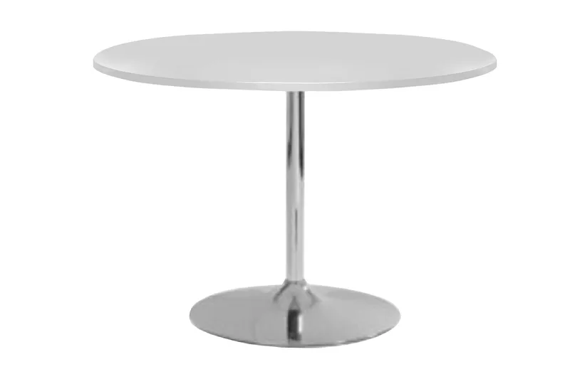 Levente Spisebord 110 cm Rund, Hvit/Krom