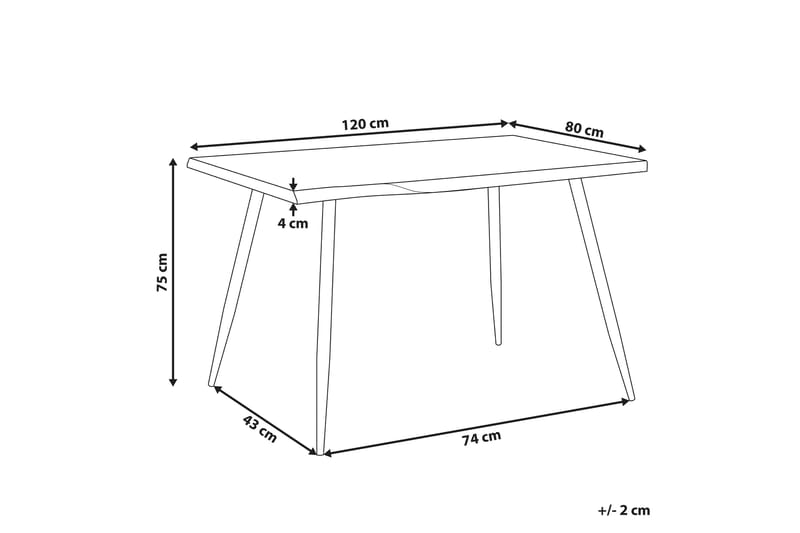 Lewsey Spisebord 120 cm - Lysebrun/Svart - Spisebord & kjøkkenbord