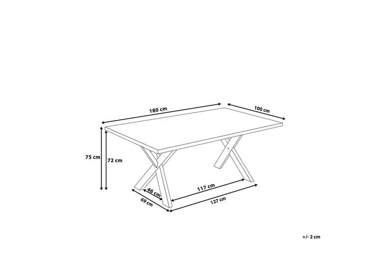 Lisala Spisebord 180 cm - Hvit - Spisebord & kjøkkenbord