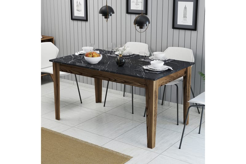 Lissione Spisebord 145x88 cm Brun/Svart - Hanah Home - Møbler - Bord - Spisebord & kjøkkenbord