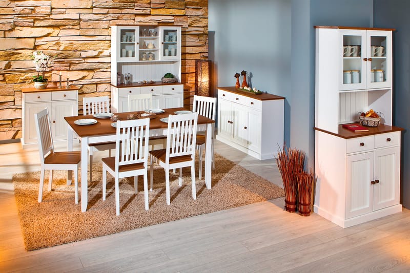 Livesey Spisebord 160 cm - Tre/Hvit - Møbler - Bord - Spisebord & kjøkkenbord