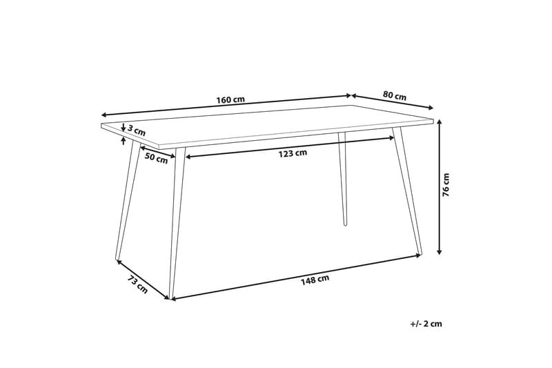 Lolenco Spisebord 160 cm - Grå/Svart - Spisebord & kjøkkenbord