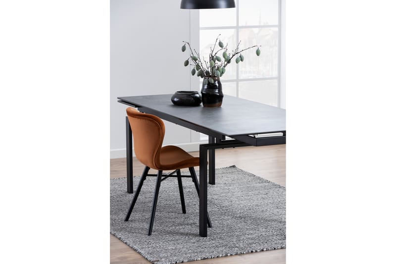 Lucksom Spisebord 240 cm - Glass/Svart/Matt Svart - Møbler - Bord - Spisebord & kjøkkenbord