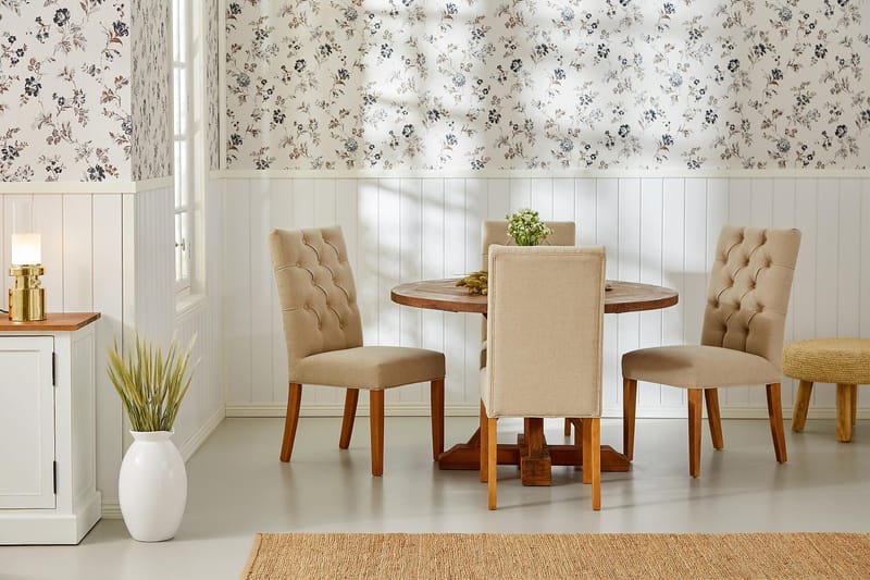 Lyon Rundt Lite Spisebord Vintage 120 cm - Natur / Tre / Alm - Møbler - Bord - Spisebord & kjøkkenbord