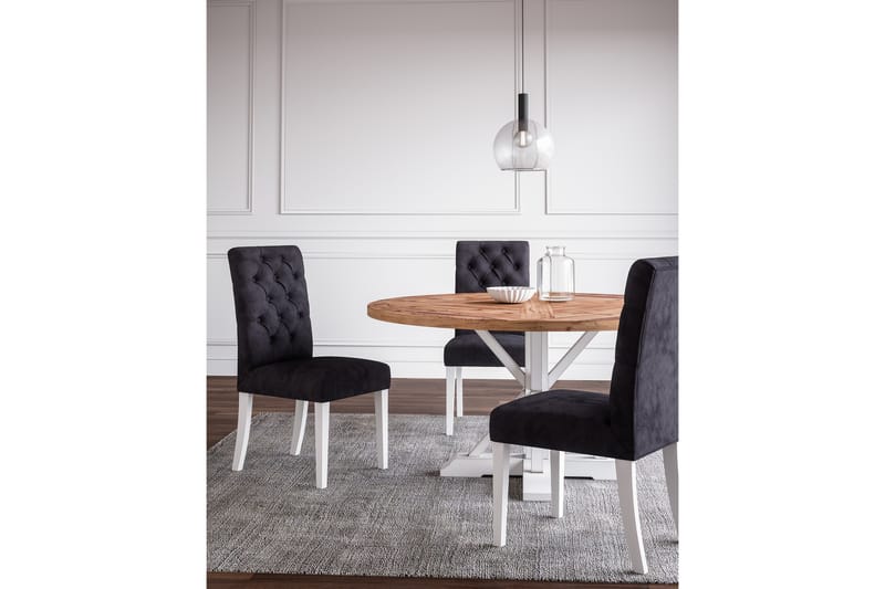 Lyon Rundt Spisebord 150 cm - Vintage / Natur / Hvit / Tre - Møbler - Bord - Spisebord & kjøkkenbord