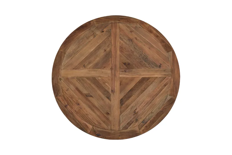 Lyon Vintage Rundt Spisebord 150 cm i Gjenvunnet Furu for 6 Personer - Brun - Møbler - Bord - Spisebord & kjøkkenbord