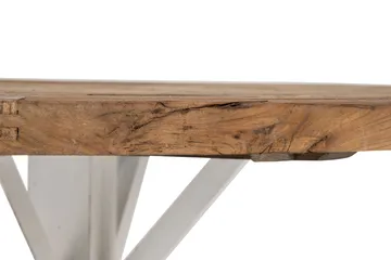Lyon Vintage Rundt Spisebord 150 cm i Gjenvunnet Furu for 6 Personer - Natur|Hvit - Møbler - Bord - Spisebord & kjøkkenbord