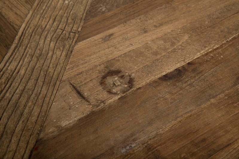 Lyon Vintage Rundt Spisebord 150 cm i Gjenvunnet Furu for 6 Personer - Natur|Hvit - Møbler - Bord - Spisebord & kjøkkenbord