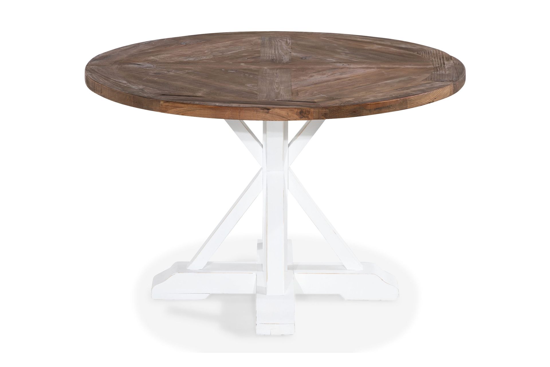 Lyon Vintage Spisebord 120 cm Rund - Natur/Hvit