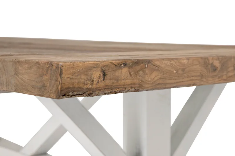 Lyon Vintage Spisebord 200 cm Utvidbart - Natur / Hvit - Møbler - Bord - Spisebord & kjøkkenbord