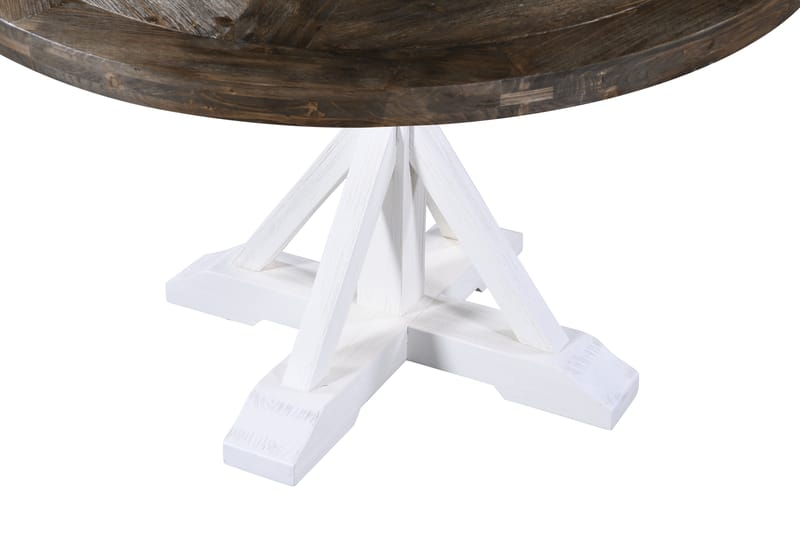 Lyon Premium Spisebord 120 cm Rundt - Natur/Hvit - Spisebord & kjøkkenbord