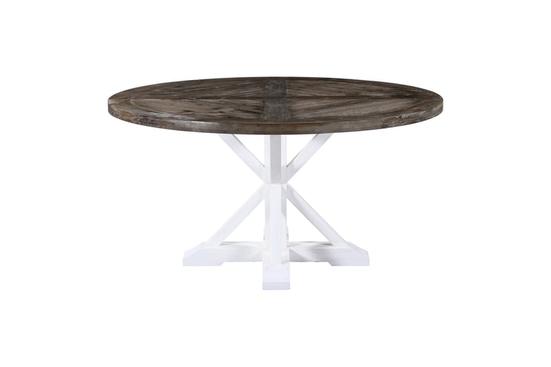 Lyon Premium Spisebord 150 cm Rundt - Natur/Hvit - Spisebord & kjøkkenbord