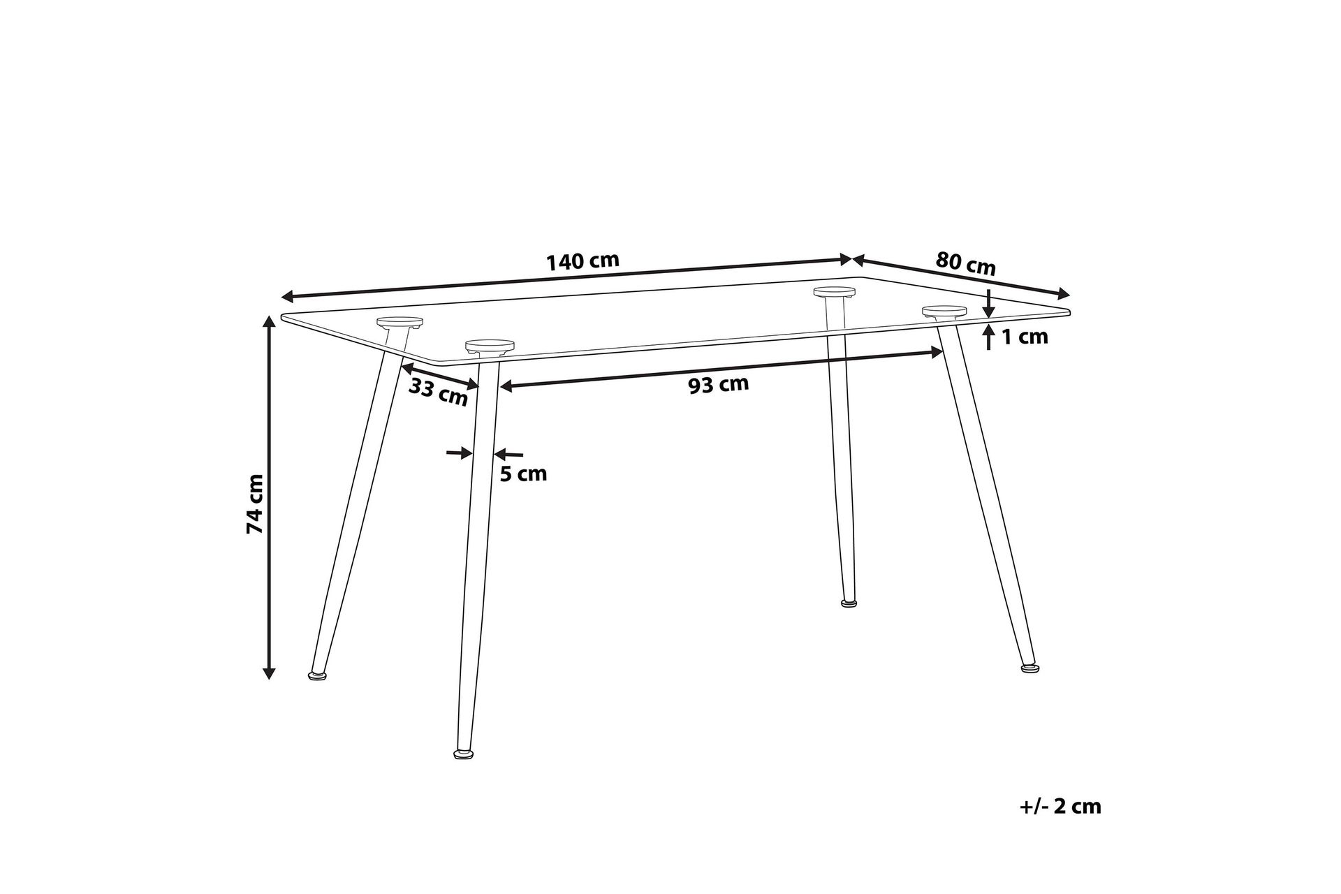Maceys Spisebord 140 cm - Glass/Svart - Møbler - Bord - Spisebord & kjøkkenbord