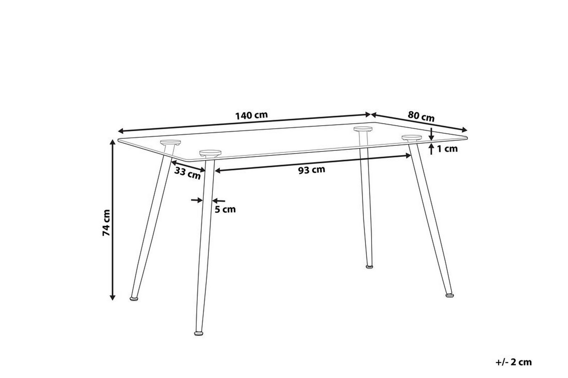 Maceys Spisebord 140 cm - Glass/Svart - Møbler - Bord - Spisebord & kjøkkenbord
