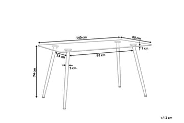Maceys Spisebord 140 cm - Glass/Svart - Møbler - Bord - Spisebord & kjøkkenbord