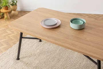 Makwana Rektangulært Spisebord 160 cm i Tre med Metallben - Naturell - Møbler - Bord - Spisebord & kjøkkenbord