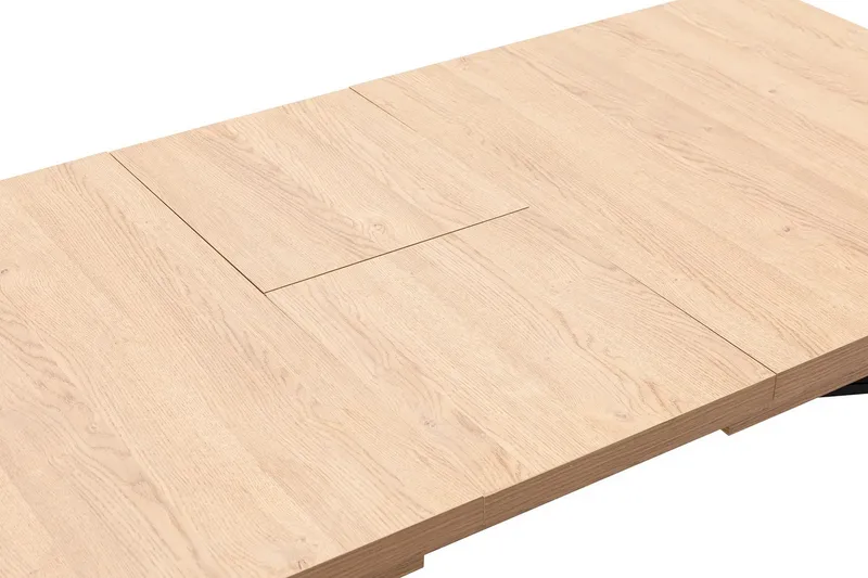Makwana Utvidbart Rektangulært Spisebord 160 cm i Tre med Metallben - Naturell - Møbler - Bord - Spisebord & kjøkkenbord