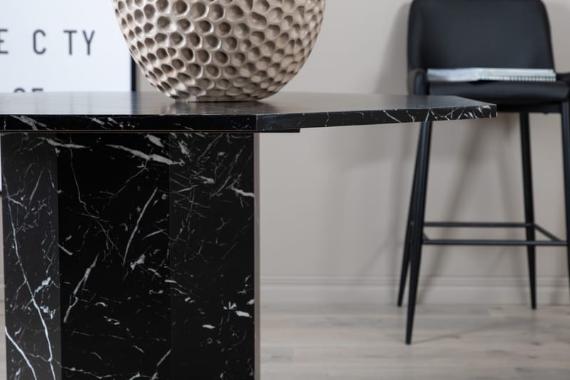 Marbs Spisebord 110 cm Rundt Svart - Spisebord & kjøkkenbord