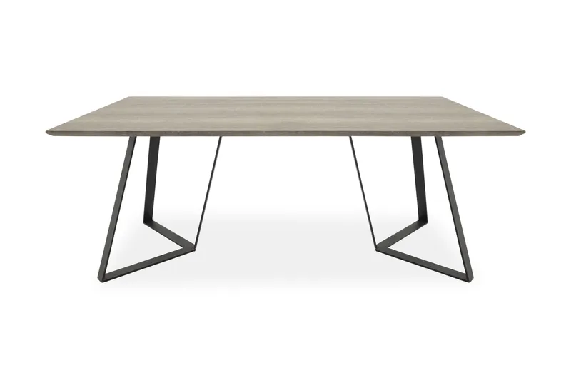 Marina Rektangulært Spisebord 180 cm i Tre med Eik- og Metallutseende, Gråbeige