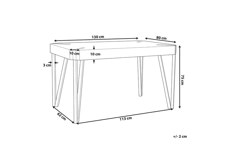 Mcgetrick Spisebord 130x180 cm - Tre/Natur - Spisebord & kjøkkenbord