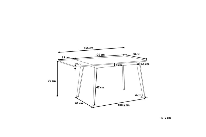 Medio Spisebord 155 cm - Hvit - Spisebord & kjøkkenbord