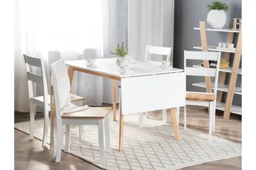 Medio Uttrekkbart Rektangulært Spisebord 120–155 cm i Tre - Hvit - Møbler - Bord - Spisebord & kjøkkenbord