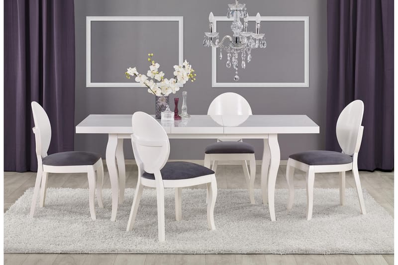 Meleta Forlengningsbart Spisebord 140-180 cm - Hvit - Spisebord & kjøkkenbord