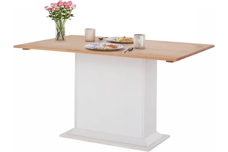 Meral Spisebord 105 cm - Hvit / Brun - Spisebord & kjøkkenbord