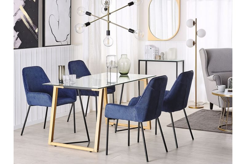 Minter Spisebord 140 cm - Glass/Lysebrun/Svart - Møbler - Bord - Spisebord & kjøkkenbord