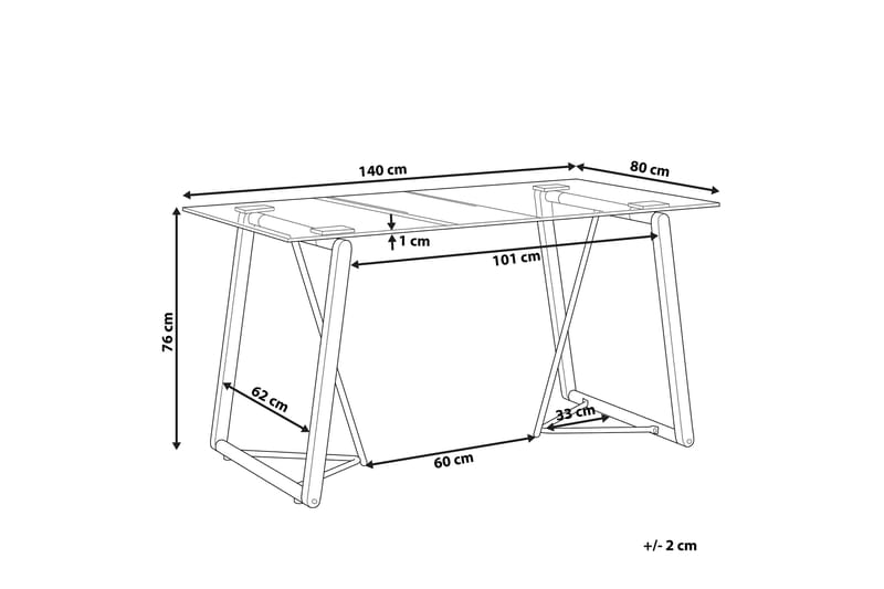 Minter Spisebord 140 cm - Glass/Lysebrun/Svart - Møbler - Bord - Spisebord & kjøkkenbord