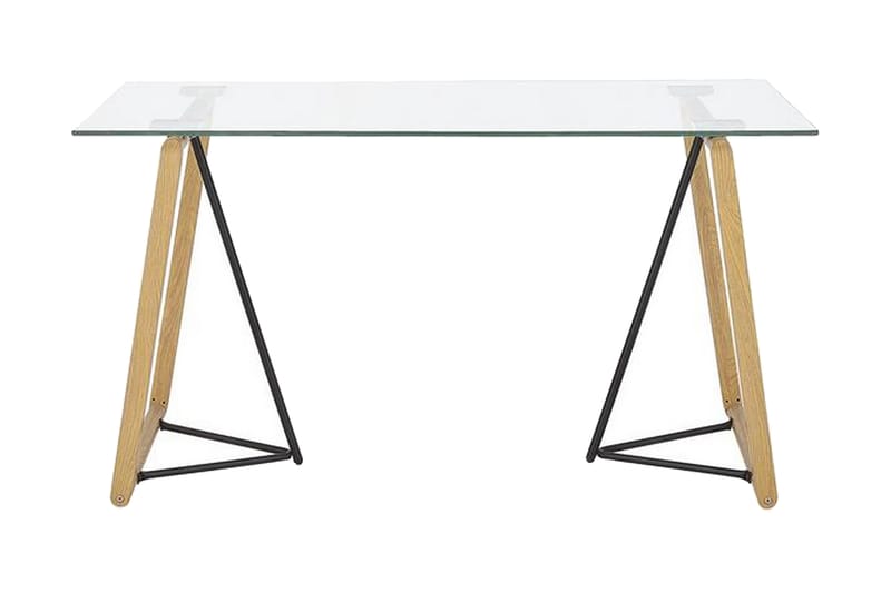 Minter Spisebord 140 cm - Glass/Lysebrun/Svart - Spisebord & kjøkkenbord