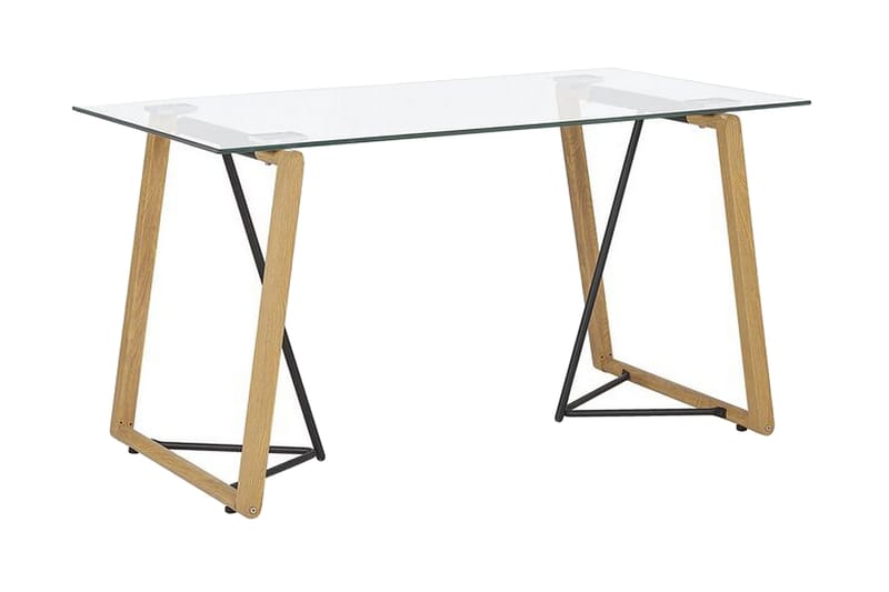 Minter Spisebord 140 cm - Glass/Lysebrun/Svart - Møbler - Bord - Spisebord & kjøkkenbord