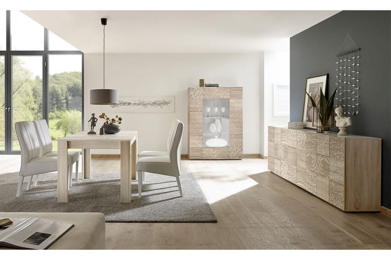 Mironne Forlengningsbart Spisebord 180 cm - Hvit/Beige/Grå - Møbler - Bord - Spisebord & kjøkkenbord
