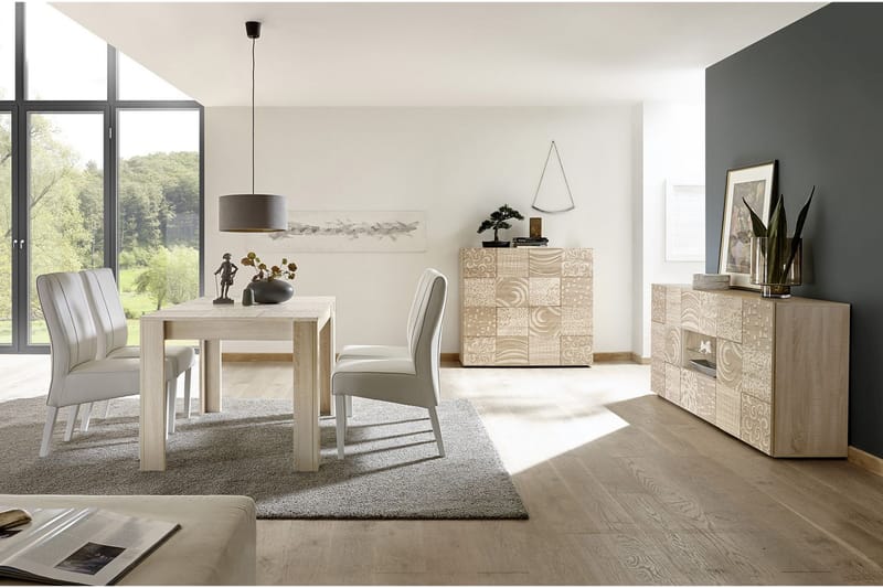 Mironne Forlengningsbart Spisebord 180 cm - Hvit/Beige/Grå - Møbler - Bord - Spisebord & kjøkkenbord