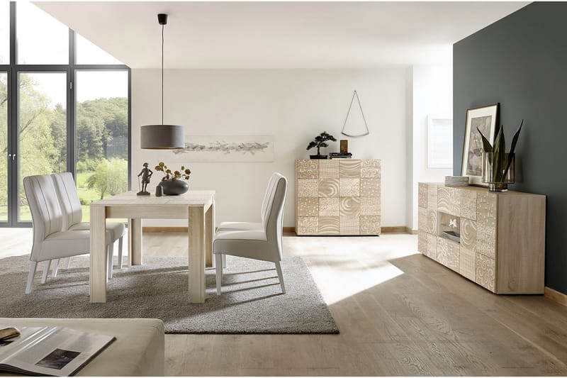 Mironne Forlengningsbart Spisebord 180 cm - Hvit/Beige/Grå - Spisebord & kjøkkenbord