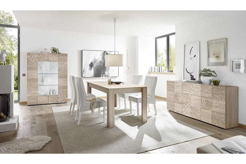 Mironne Forlengningsbart Spisebord 180 cm - Hvit/Beige/Grå - Møbler - Bord - Spisebord & kjøkkenbord