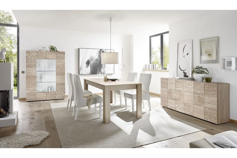 Mironne Forlengningsbart Spisebord 180 cm - Hvit/Beige/Grå - Møbler - Bord - Spisebord & kjøkkenbord