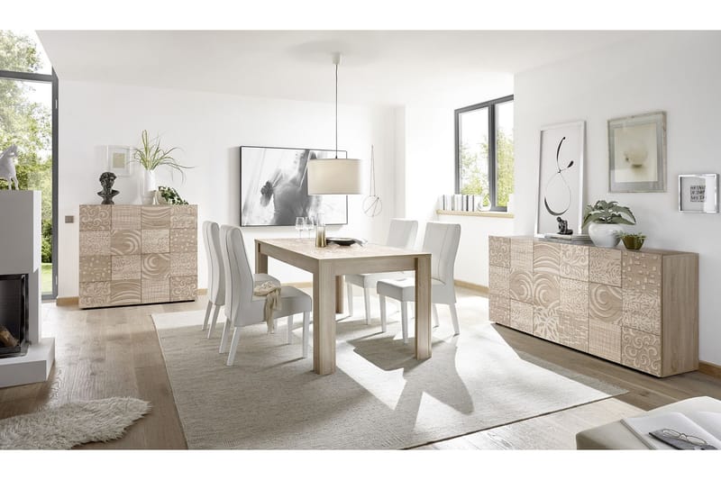 Mironne Forlengningsbart Spisebord 180 cm - Hvit/Beige/Grå - Møbler - Bord - Spisebord & kjøkkenbord