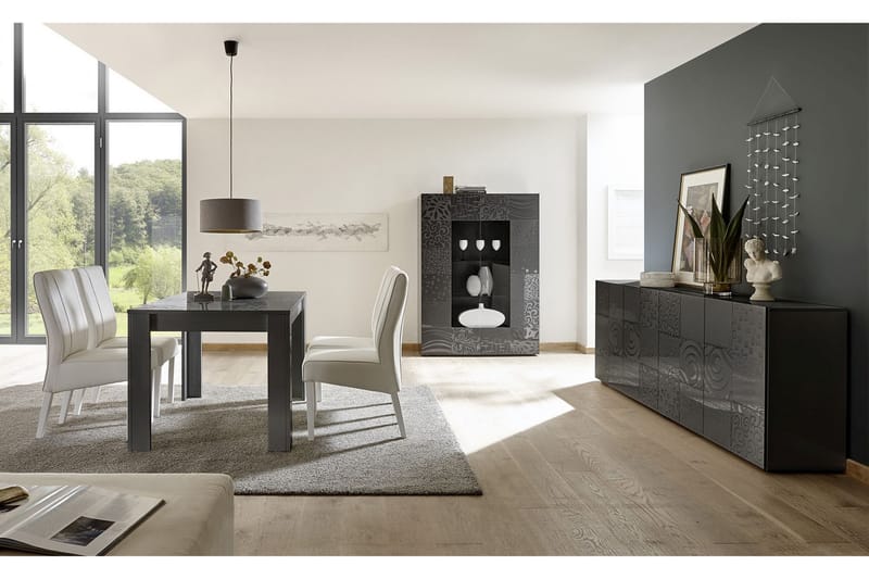 Mironne Forlengningsbart Spisebord 180 cm - Hvit/Beige/Svart/Grå - Møbler - Bord - Spisebord & kjøkkenbord