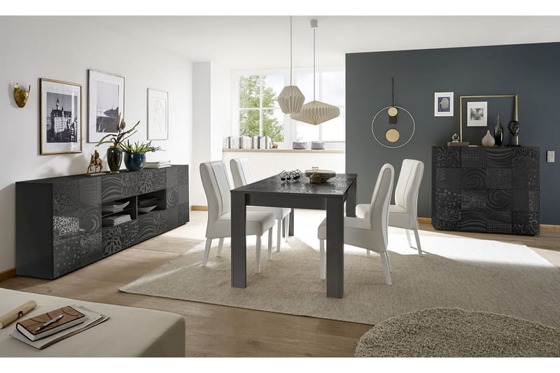 Mironne Forlengningsbart Spisebord 180 cm - Hvit/Beige/Svart/Grå - Møbler - Bord - Spisebord & kjøkkenbord