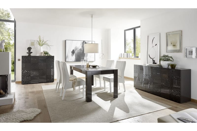 Mironne Forlengningsbart Spisebord 180 cm - Hvit/Beige/Svart/Grå - Møbler - Bord - Spisebord & kjøkkenbord